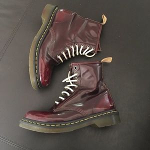 RED DR MARTEN COMBAT BOOTS